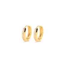 Argola de Click 10mm com Fileira de Pedras de Zircônia Folheada a Ouro 18k