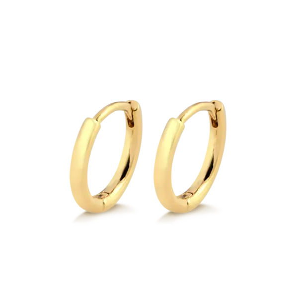 Argola Click Lisa 14mm Folheada a Ouro 18k