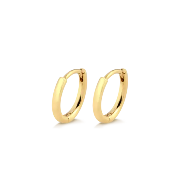 Argola Click Lisa 10mm Folheada a Ouro 18k