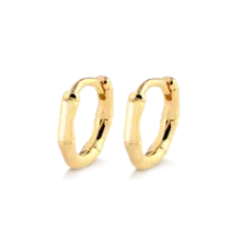 Argola Click Bambu 14mm Folheada a Ouro 18k