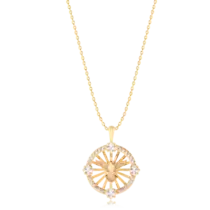 Pingente Espírito Santo 22mm Com Zircônias Folheado a Ouro 18k