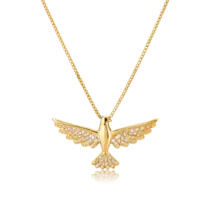 Pingente Espírito Santo Com Zircônias Folheado a Ouro 18k