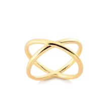 Anel X Vazado Folheado a Ouro 18k