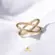 Anel X Vazado Folheado a Ouro 18k