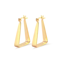 Argola Lisa Triangular 27x17mm Folheada a Ouro 18k
