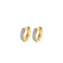 Argola Click Com Zircônias Folheada a Ouro 18k