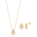 Conjunto Gota Cravejada Com Zircônia Folheado a Ouro 18K