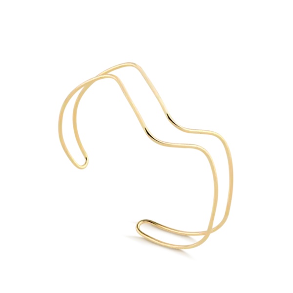 Bracelete Sequência Ondulado Fio 1,2mm Folheado a Ouro 18k