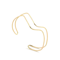 Bracelete Sequência Ondulado Fio 1,2mm Folheado a Ouro 18k