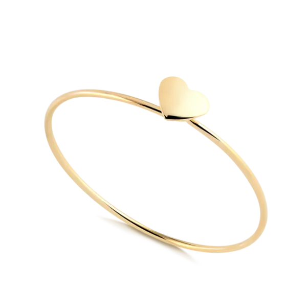 Bracelete Gancho Coração Fio 1,5mm Folheado a Ouro 18k