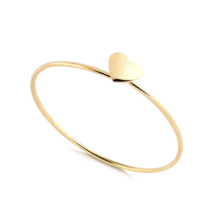 Bracelete Gancho Coração Fio 1,5mm Folheado a Ouro 18k