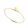 Bracelete Gancho Coração Fio 1,5mm Folheado a Ouro 18k