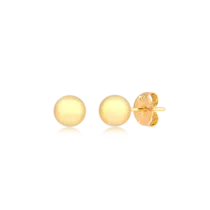 Brinco Bolinha Lisa 7mm Folheado a Ouro 18k