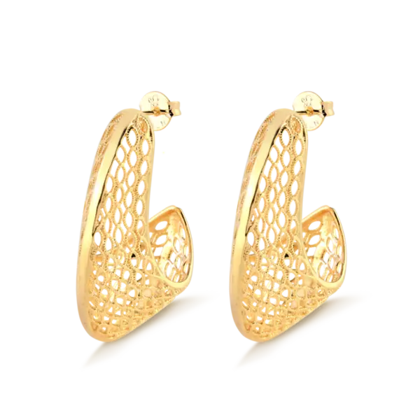 Argola Vazada Folheada a Ouro 18k