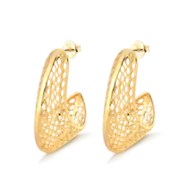 Argola Vazada Folheada a Ouro 18k