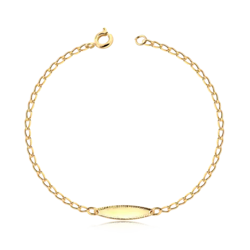 Pulseira Infantil Com Chapinha Folheada a Ouro 18k