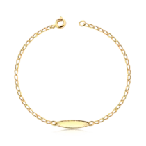 Pulseira Infantil Com Chapinha Folheada a Ouro 18k