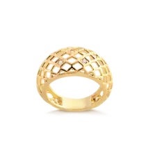 Anel Telado Com Pedras de Zircônia Folheado a Ouro 18k