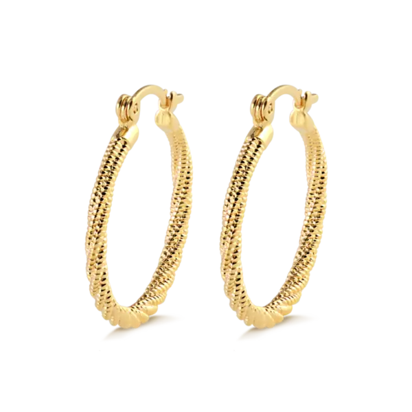 Argola Fio Torcido 28mm Folheado a Ouro 18k