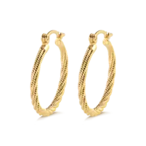 Argola Fio Torcido 28mm Folheado a Ouro 18k