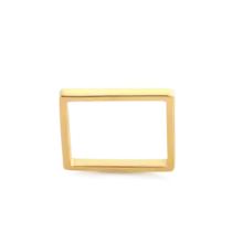 Anel Quadrado Liso Folheado a Ouro 18k