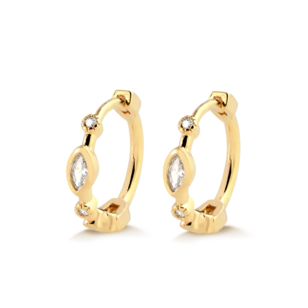 Argola Ponto de Luz 14mm Folheada a Ouro 18k