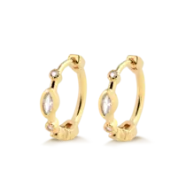 Argola Ponto de Luz 14mm Folheada a Ouro 18k