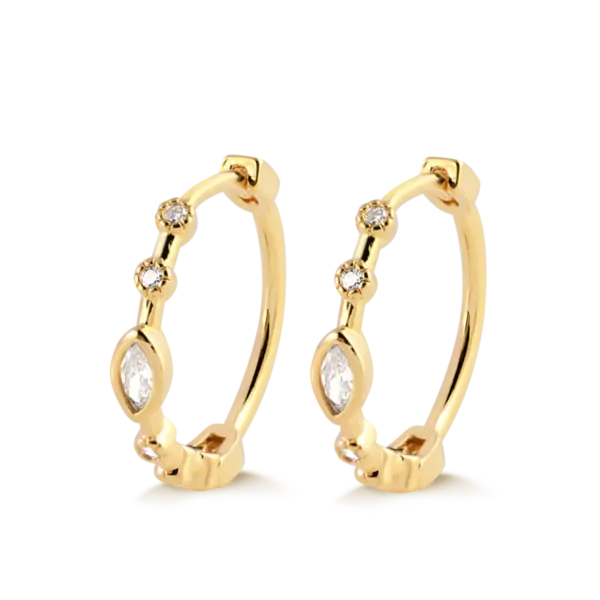 Argola Ponto de Luz 17mm Folheada a Ouro 18k