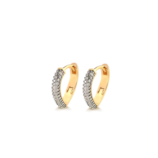 Argola Click Coração 10mm Zircônia Folheada a Ouro 18k