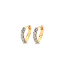 Argola Click Coração 10mm Zircônia Folheada a Ouro 18k