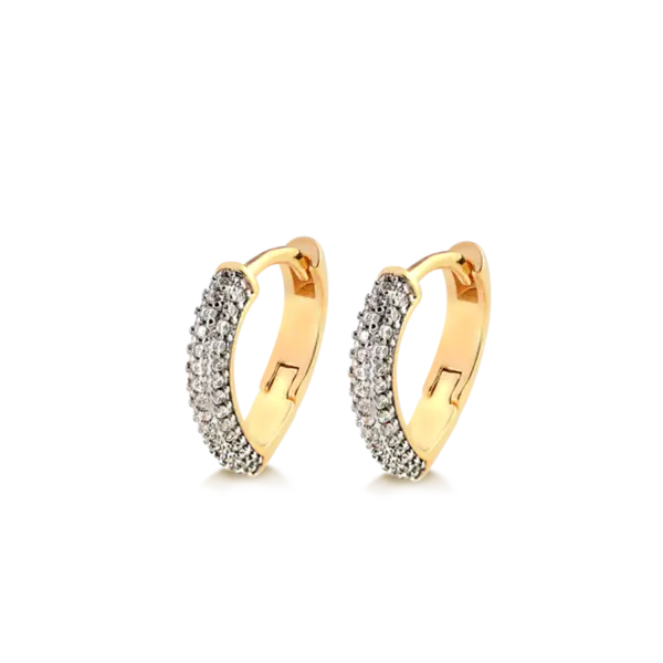 Argola Click Coração 12mm Zircônia Folheada a Ouro 18k