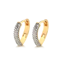 Argola Click Coração 14mm Zircônia Folheada a Ouro 18k