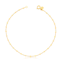 Tornozeleira Bolinha Folheada a Ouro 18k