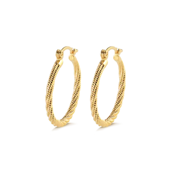Argola Fio Torcido 23mm Folheado a Ouro 18K