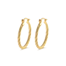 Argola Fio Torcido 23mm Folheado a Ouro 18K