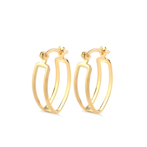 Argola Vazada Fios Folheada a Ouro 18k