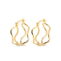 Argola Vazada Fio Ondulado Folheada a Ouro 18k