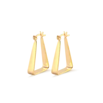 Argola Lisa Triangular 21x13mm Folheada a Ouro 18k