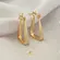 Argola Lisa Triangular 21x13mm Folheada a Ouro 18k