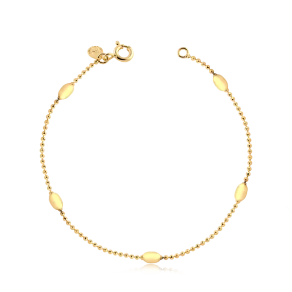 Pulseira Com Bolinhas Folheado a Ouro 18K
