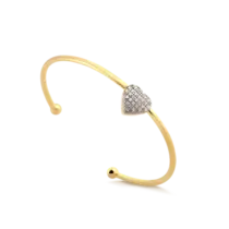 Bracelete Coração Cravejado Folheado a Ouro 18k