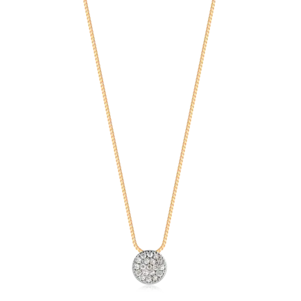 Gargantilha Círculo Com Zircônia 6mm Folheada a Ouro 18k
