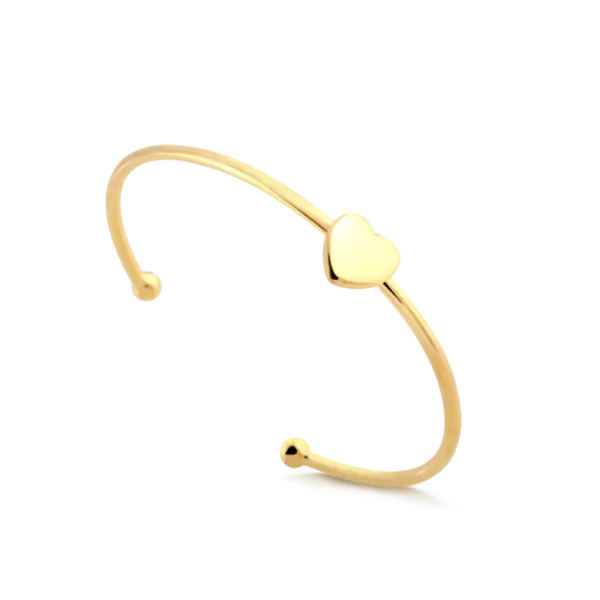 Bracelete Coração Liso Folheado a Ouro 18k