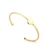 Bracelete Coração Liso Folheado a Ouro 18k