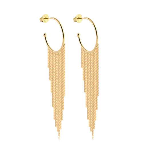 Argola Franja Folheado a Ouro 18k