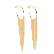 Argola Franja Folheado a Ouro 18k
