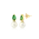 Brinco Pérola e Gota Zircônia Folheado a Ouro 18k