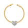 Pulseira Coração Cravejado Folheada a Ouro 18k