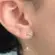 Conjunto Coração Lado Cravejado Folheado a Ouro 18k