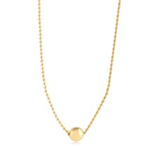 Gargantilha Bolinha e Corda Com Esfera Lisa 10mm Folheada a Ouro 18k